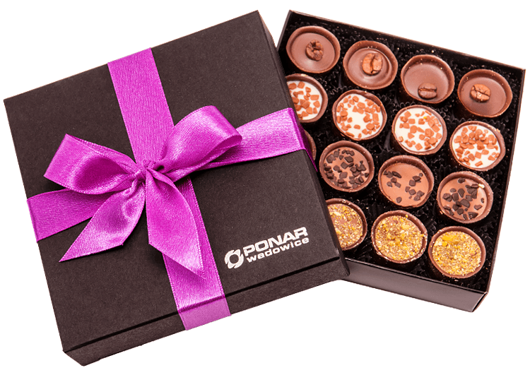 07.14_01 Ένα κουτί MERCURY BOX με ένα μωβ φιόγκο.