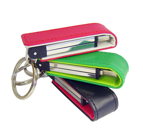 Leather4_c USB σε δερμάτινη θήκη με μπρελόκ