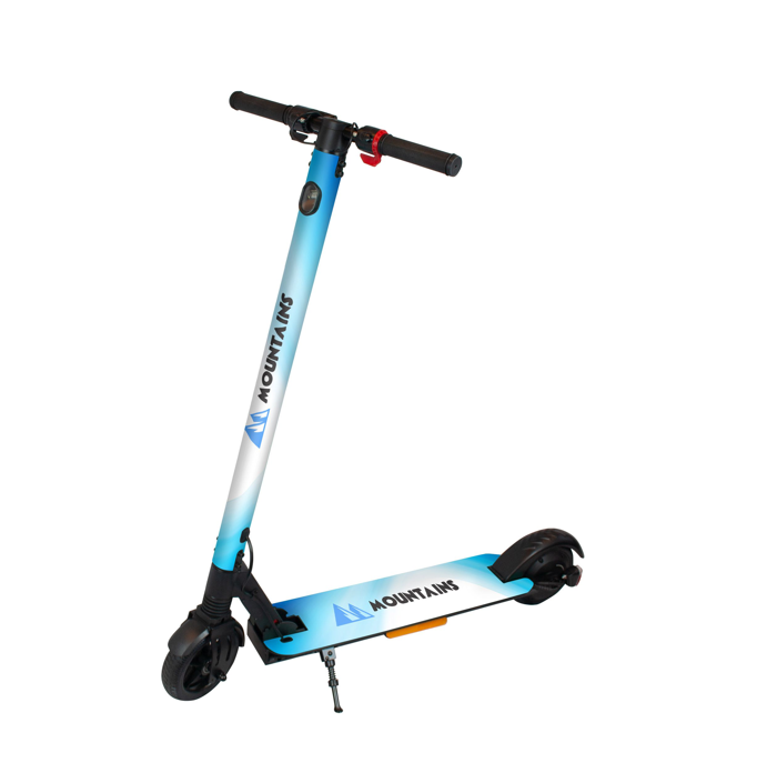 Screenshot_5 Ένα μπλε E-Scooter Classic 2022 σε λευκό φόντο, ιδανικό για διαφημιστικά εταιρικά δώρα και έντυπη διαφήμιση.