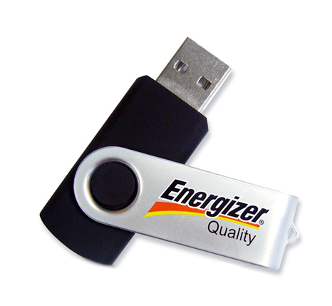 Twister1DriveEnergizerc-2 USB με περιστρεφόμενο μεταλλικό κάλυμμα