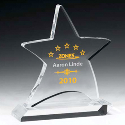c235521 Βραβεία από plexiglass αστέρι