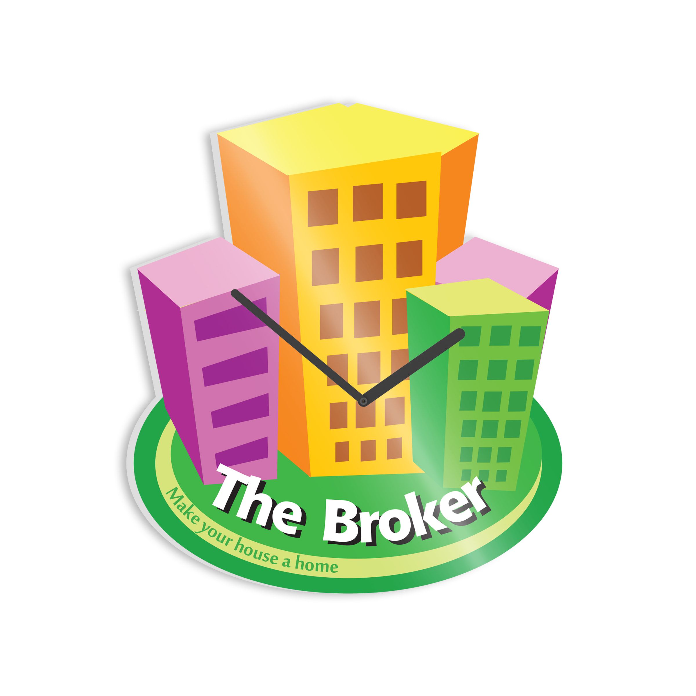 horae_wall_clock_premium_dyo__black_clock_hands_attkmsxoxmc6fhtqs Διαφημιστικό λογότυπο ενός κτιρίου, με εκτύπωση του Horae Wall Clock Premium DYO, με μαύρους δείκτες ρολογιού.