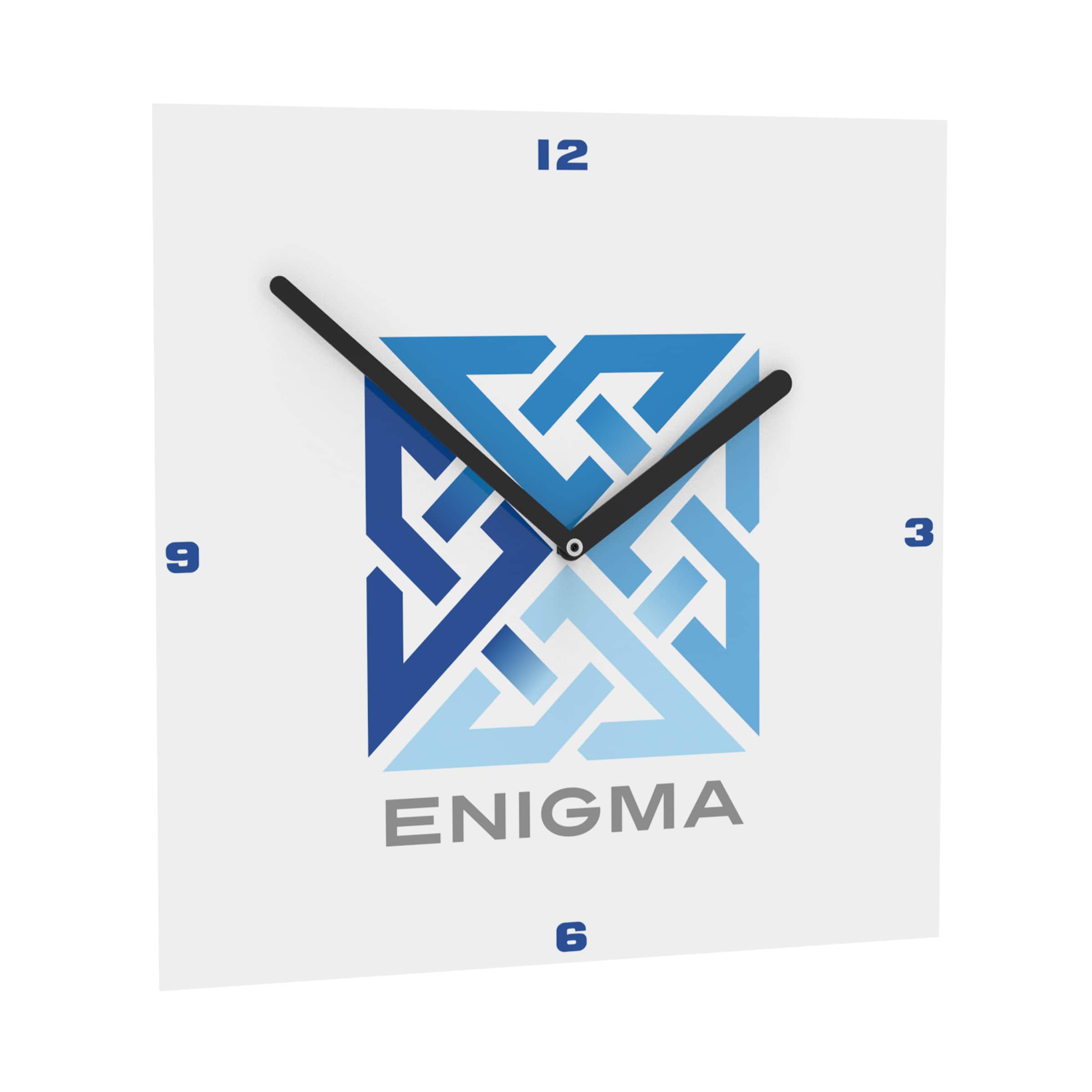 Ένα Horae Ρολόι Τοίχου Τετράγωνο 250 x 250 mm, Μαύροι δείκτες ρολογιού με εκτύπωση λογότυπου.