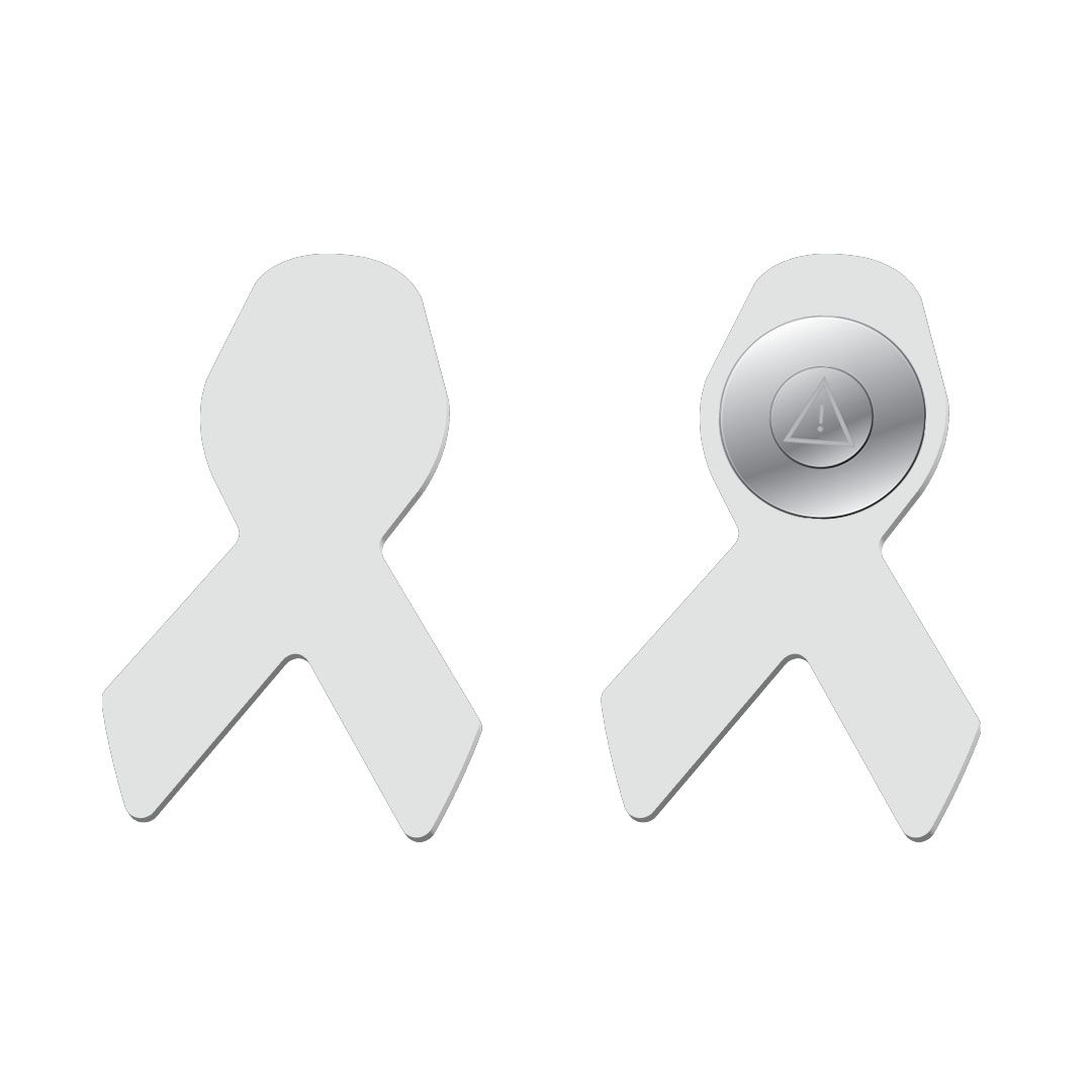 Δύο λευκές Pin Plastic κορδέλες σε ένα λευκό φόντο.