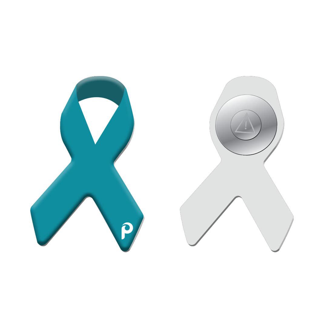 Πλαστική κορδέλα με μπλε και άσπρη καρφίτσα με Εταιρικά Δώρα.