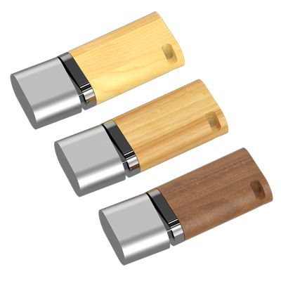 silver-wood-20625244 USB ξύλινο με μεταλλικό καπάκι