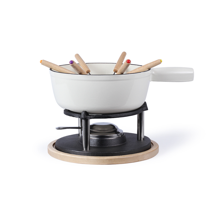 Screenshot_428 Μία Traditional fondue set με ξύλινα ράβδους και εκτυπώσεις.